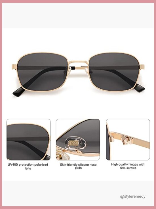 Retro Polarized Oval Sunglasses UV400 Protection Metal Frame main image 4